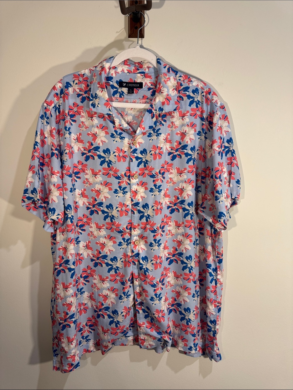 Daniel Cremieux Sky Blue Floral Button-Down with Red & Blue Blooms